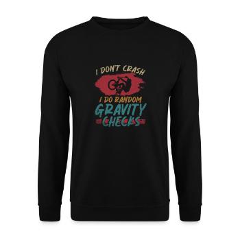 Je ne m’écrase pas Je fais des contrôles de gravité VTT - Sweat-shirt Unisexe - noir - Devant - Alina (178cm) & Michal (187cm)