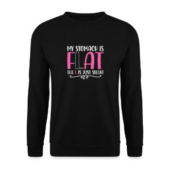 Mon ventre est plat Le L est juste silencieux - Sweat-shirt Unisexe - noir - Devant - Alina (178cm) & Michal (187cm)