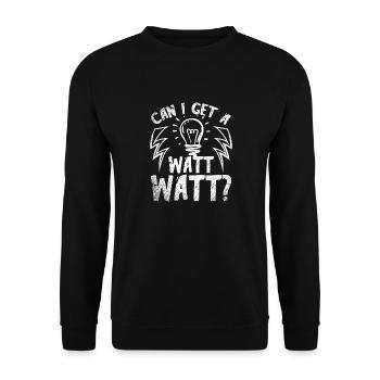 Can I Get A Watt Watt Electrician - Unisex Pullover - Schwarz - Vorne - Alina (178cm) & Michal (187cm)