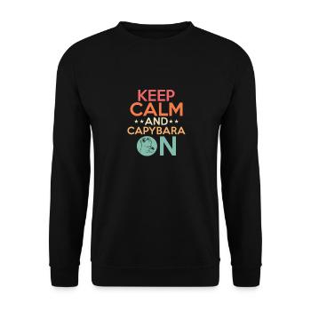 Keep Calm And Capybara On Capibara Owner Rodent - Unisex Sweatshirt - black - Front - Alina (178cm) & Michal (187cm)