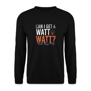 Can I Get A Watt Watt Electrician - Unisex Pullover - Schwarz - Vorne - Alina (178cm) & Michal (187cm)