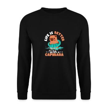 Life Is Better With A Capybara Capibara Owner Rode - Unisex Sweatshirt - black - Front - Alina (178cm) & Michal (187cm)