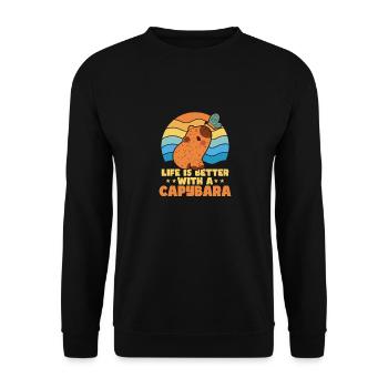 Life Is Better With A Capybara Capibara Owner Mamm - Unisex Sweatshirt - black - Front - Alina (178cm) & Michal (187cm)
