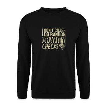 Je ne m’écrase pas Je fais des contrôles de gravité VTT - Sweat-shirt Unisexe - noir - Devant - Alina (178cm) & Michal (187cm)
