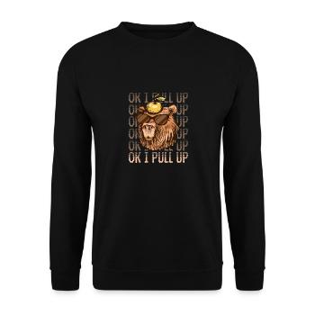 Ok I Pull Up Capybara Rodent Mammal - Unisex Pullover - Schwarz - Vorne - Alina (178cm) & Michal (187cm)