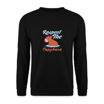 Respect The Capybara Capibara Owner Rodent - Unisex Pullover - Schwarz - Vorne - Alina (178cm) & Michal (187cm)
