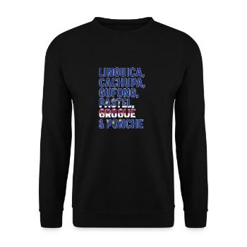 Kap Verde Flagge Cabo Verde Flagge - Unisex Pullover - Schwarz - Vorne - Alina (178cm) & Michal (187cm)