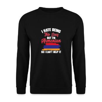 Armenian flag Armenia - Unisex Sweatshirt - black - Front - Alina (178cm) & Michal (187cm)