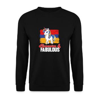 Armenian flag Armenia - Unisex Sweatshirt - black - Front - Alina (178cm) & Michal (187cm)