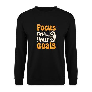 Fokus/Mut Geschenkidee - Unisex Pullover - Schwarz - Vorne - Alina (178cm) & Michal (187cm)
