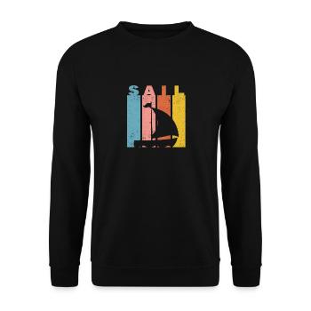 Sail Retro Vintage Sailing Silhouette Sailor Boat - Sweat-shirt Unisexe - noir - Devant - Alina (178cm) & Michal (187cm)