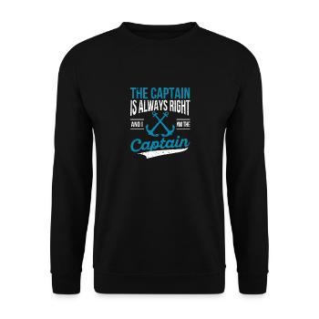 The captain is always right Funny boat sail - Unisex Sweatshirt - black - Front - Alina (178cm) & Michal (187cm)
