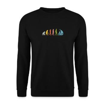 Voile Rétro Voile Evolution Vintage Marin - Sweat-shirt Unisexe - noir - Devant - Alina (178cm) & Michal (187cm)