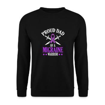 Fier père d’un guerrier migraineux chronique - Sweat-shirt Unisexe - noir - Devant - Alina (178cm) & Michal (187cm)