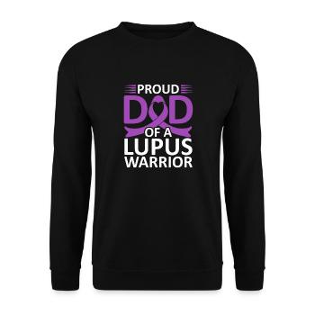 Proud father of a lupus warrior Purple Ribbon - Unisex Sweatshirt - black - Front - Alina (178cm) & Michal (187cm)