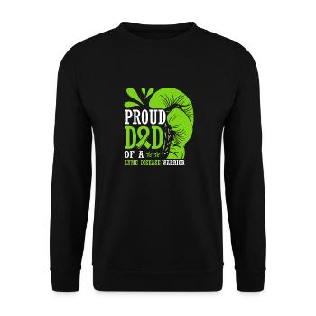 Fier père d’un guerrier de la maladie de Lyme - Sweat-shirt Unisexe - noir - Devant - Alina (178cm) & Michal (187cm)