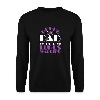 Proud father of a lupus warrior Purple Ribbon - Unisex Sweatshirt - black - Front - Alina (178cm) & Michal (187cm)