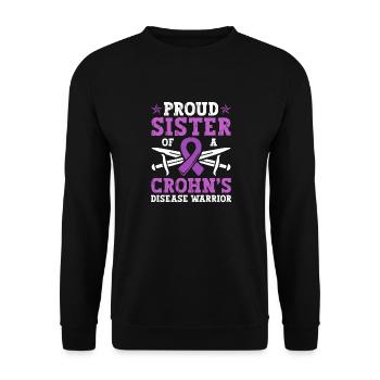 Stolze Schwester Eines Morbus-crohn-kriegers - Unisex Pullover - Schwarz - Vorne - Alina (178cm) & Michal (187cm)