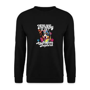 Australian Shepherd Pop Art & Dog Lover & Splash - Unisex Sweatshirt - black - Front - Alina (178cm) & Michal (187cm)