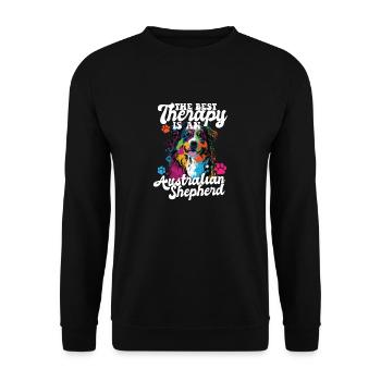 Australian Shepherd Pop Art & Dog Lover & Splash - Unisex Sweatshirt - black - Front - Alina (178cm) & Michal (187cm)