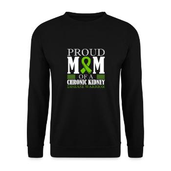 Stolze Mutter Eines Kriegers Mit Chronischer - Unisex Pullover - Schwarz - Vorne - Alina (178cm) & Michal (187cm)