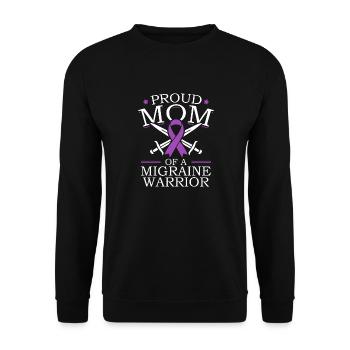 Fière maman d’un guerrier migraineux chronique - Sweat-shirt Unisexe - noir - Devant - Alina (178cm) & Michal (187cm)