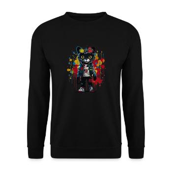 Elegant Prowess: Dive into the Artistic Night - Unisex Sweatshirt - black - Front - Alina (178cm) & Michal (187cm)