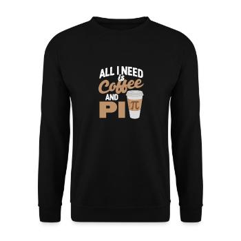 All I need is coffee and Pi Day lust - Unisex Sweatshirt - black - Front - Alina (178cm) & Michal (187cm)