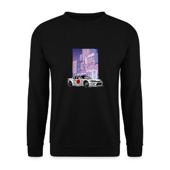 Nächtliche Stadt S15 Silvia Drift Königin Flagge - Unisex Pullover - Schwarz - Vorne - Alina (178cm) & Michal (187cm)