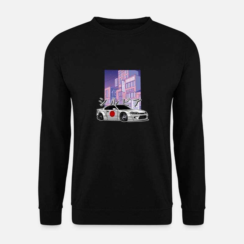 Nächtliche Stadt S15 Silvia Drift Königin Flagge - Unisex Pullover - Schwarz