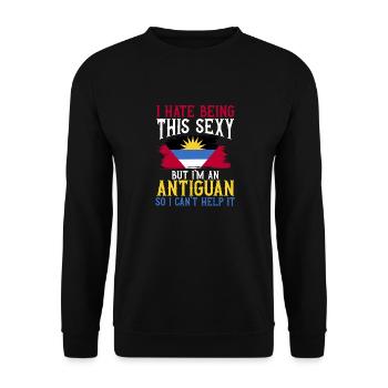Antigua and Barbuda flag - Unisex Sweatshirt - black - Front - Alina (178cm) & Michal (187cm)