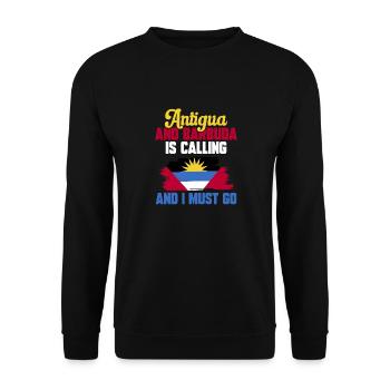 Antigua and Barbuda flag - Unisex Sweatshirt - black - Front - Alina (178cm) & Michal (187cm)