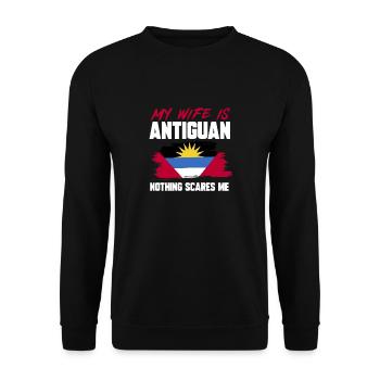 Antigua und Barbuda Flagge - Unisex Pullover - Schwarz - Vorne - Alina (178cm) & Michal (187cm)