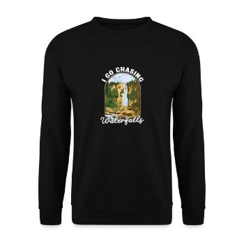I'm Going Waterfall Chasing Funny Outdoor Camping - Unisex Sweatshirt - black - Front - Alina (178cm) & Michal (187cm)