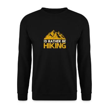 I'd Rather Hike Funny Hikers Mountain - Unisex Sweatshirt - black - Front - Alina (178cm) & Michal (187cm)
