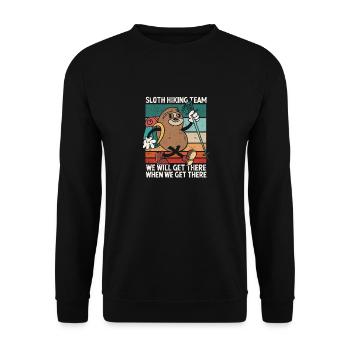 Faultier Wanderteam Lustiger Wanderer Faultiere - Unisex Pullover - Schwarz - Vorne - Alina (178cm) & Michal (187cm)