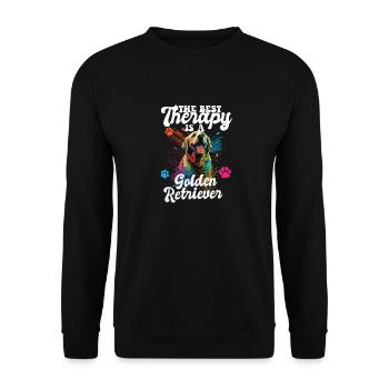 The Best Therapy Is A Golden Retriever Dog Mom - Unisex Pullover - Schwarz - Vorne - Alina (178cm) & Michal (187cm)