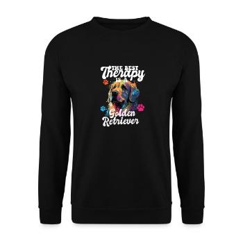 The Best Therapy Is A Golden Retriever Dog Mom - Unisex Pullover - Schwarz - Vorne - Alina (178cm) & Michal (187cm)