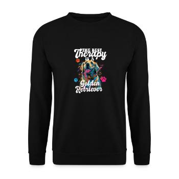 The Best Therapy Is A Golden Retriever Dog Mom - Unisex Pullover - Schwarz - Vorne - Alina (178cm) & Michal (187cm)