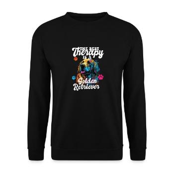 The Best Therapy Is A Golden Retriever Dog Mom - Unisex Pullover - Schwarz - Vorne - Alina (178cm) & Michal (187cm)
