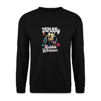 The Best Therapy Is A Golden Retriever Dog Mom - Unisex Pullover - Schwarz - Vorne - Alina (178cm) & Michal (187cm)