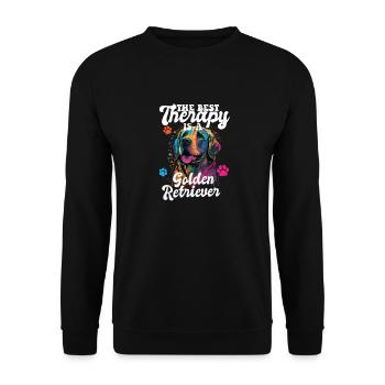 The Best Therapy Is A Golden Retriever Dog Mom - Unisex Pullover - Schwarz - Vorne - Alina (178cm) & Michal (187cm)