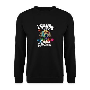 The Best Therapy Is A Golden Retriever Dog Mom - Unisex Pullover - Schwarz - Vorne - Alina (178cm) & Michal (187cm)