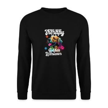 The Best Therapy Is A Golden Retriever Dog Mom - Unisex Pullover - Schwarz - Vorne - Alina (178cm) & Michal (187cm)