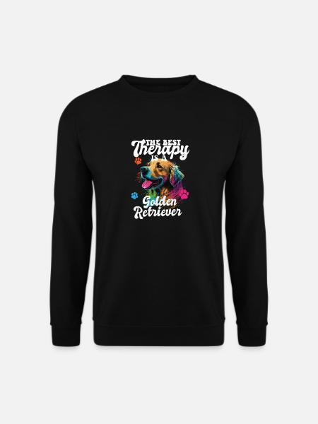 The Best Therapy Is A Golden Retriever Dog Mom - Unisex Pullover - Schwarz