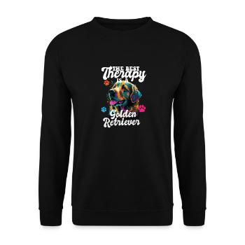 The Best Therapy Is A Golden Retriever Dog Mom - Unisex Pullover - Schwarz - Vorne - Alina (178cm) & Michal (187cm)
