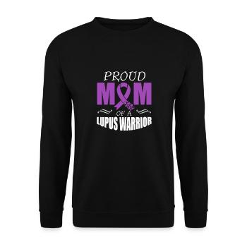 Proud mother of a lupus warrior Purple Ribbon - Unisex Sweatshirt - black - Front - Alina (178cm) & Michal (187cm)