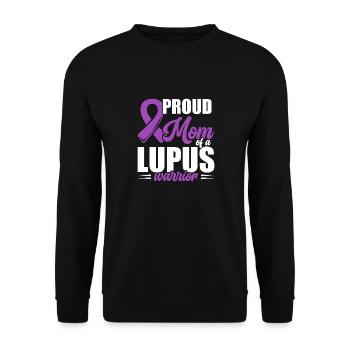 Proud mother of a lupus warrior Purple Ribbon - Unisex Sweatshirt - black - Front - Alina (178cm) & Michal (187cm)
