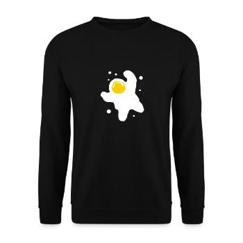 Fried Egg In The Shape Of An Astronaut - Unisex Sweatshirt - black - Front - Alina (178cm) & Michal (187cm)