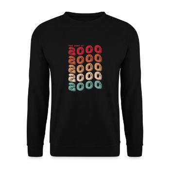 Vintage 2000 Geschenke Legende für 23 Jahre - 23 - Unisex Pullover - Schwarz - Vorne - Alina (178cm) & Michal (187cm)